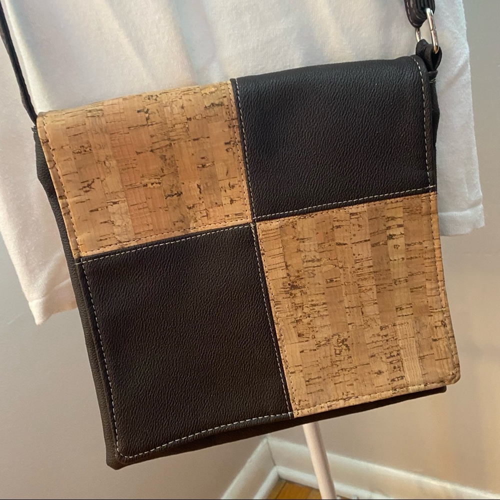 Brown Cork Patchwork Crossbody - image 3